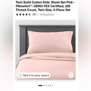 Pink twin cotton sheets